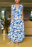 The Botanical Dress Mediterranean Blue